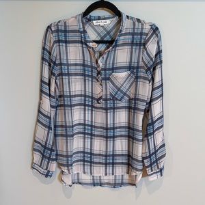 Olive & Oak Plaid Blouse, Small, Like New